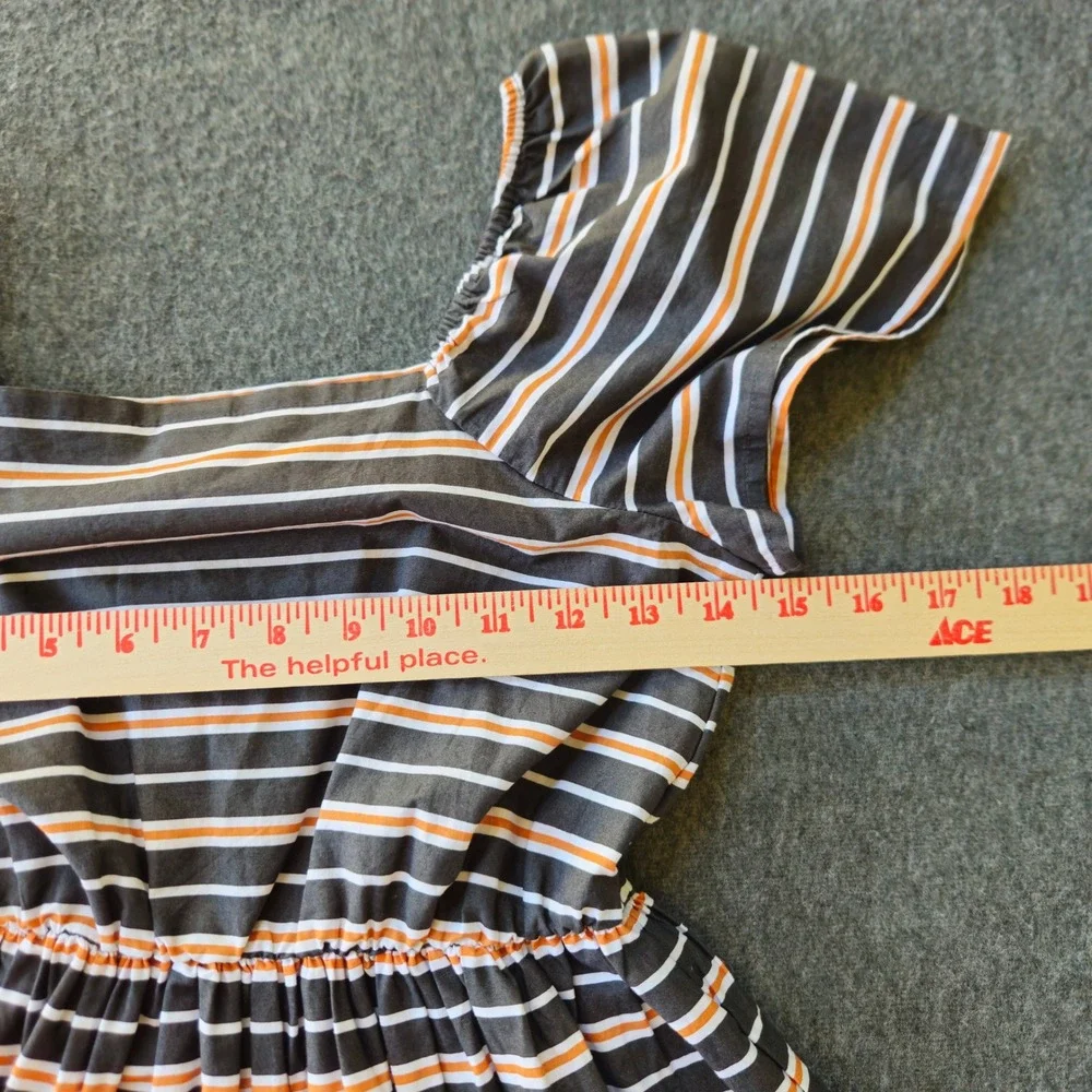 Melrose and Market Girls Square Neck Dress Cotton Sz Medium Classic Nautical EUC